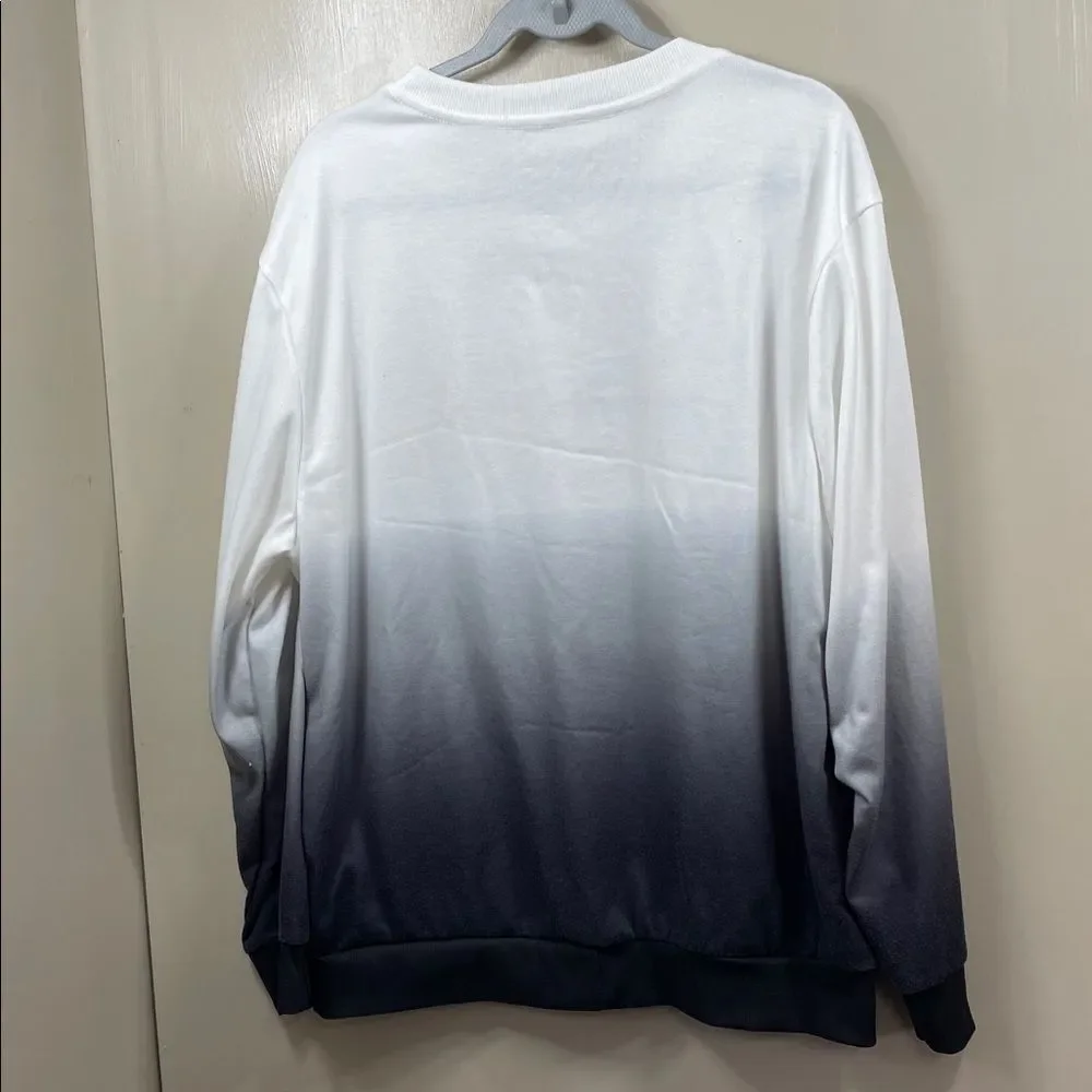 Men’s Minimalist Paris Graphic Gradient Pullover Crewneck size 2X